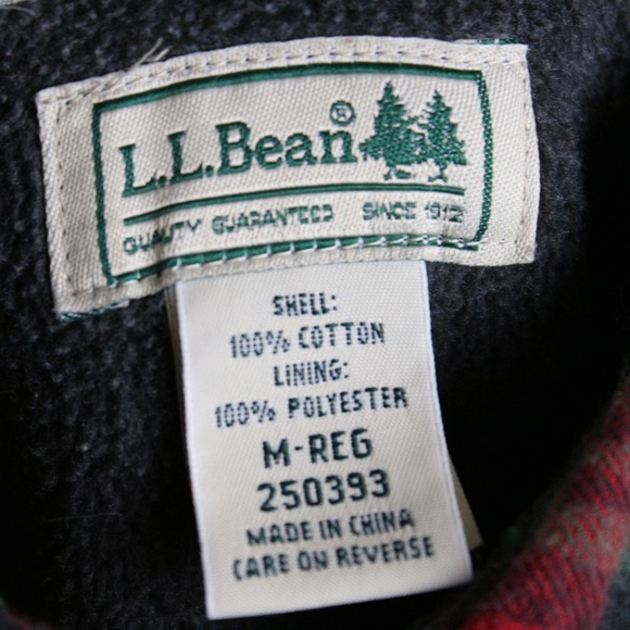 LL Bean Medium Fleece Lined Flannel Shirt Jacket - Picture 5 of 7